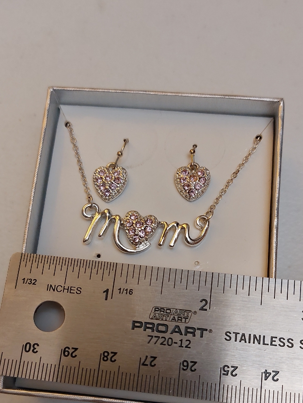 Mom Genuine Crystal Earrnings And Necklace Set - Picture 3 of 5